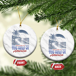 Welcome To America's Gulf Ceramic Ornament Retro Vintage Beach TS02 1pc White Marble Print Your Wear