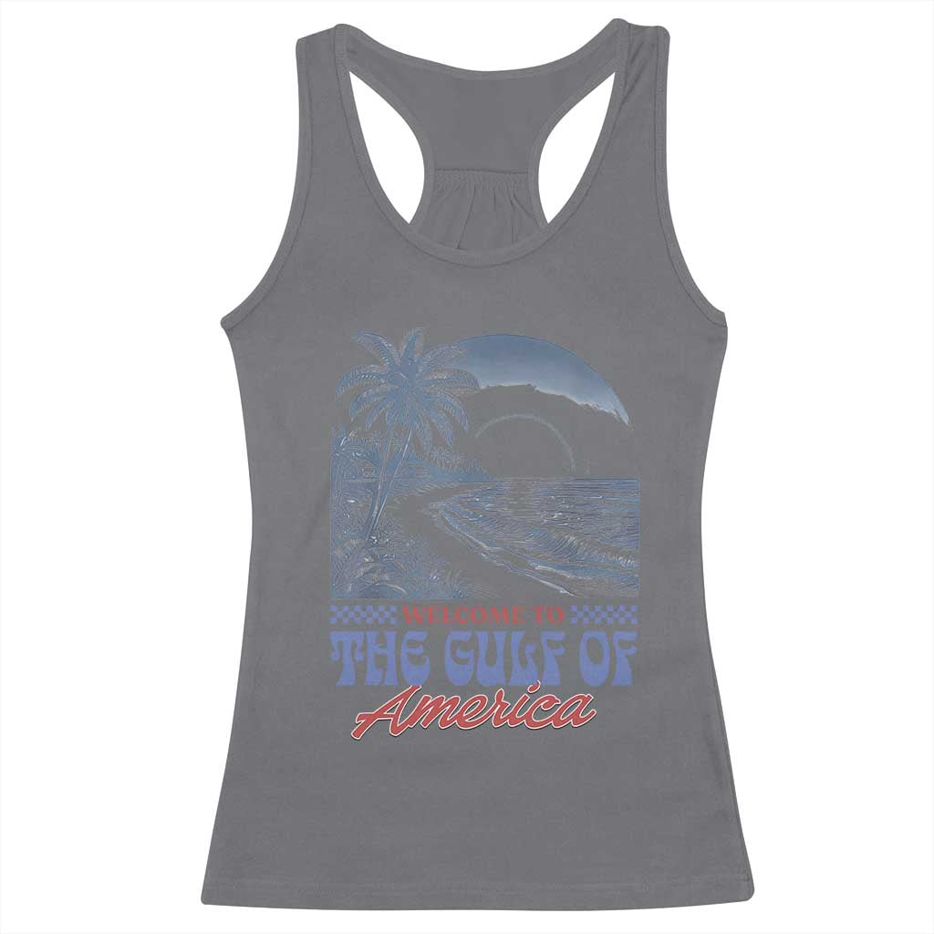 Welcome To America's Gulf Racerback Tank Top Retro Vintage Beach TS02 Charcoal Print Your Wear