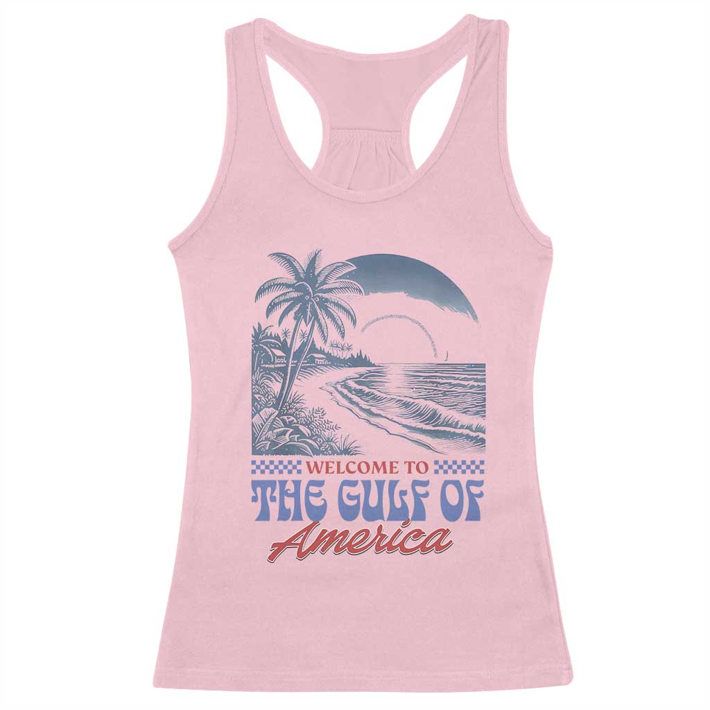 Welcome To America's Gulf Racerback Tank Top Retro Vintage Beach TS02 Light Pink Print Your Wear