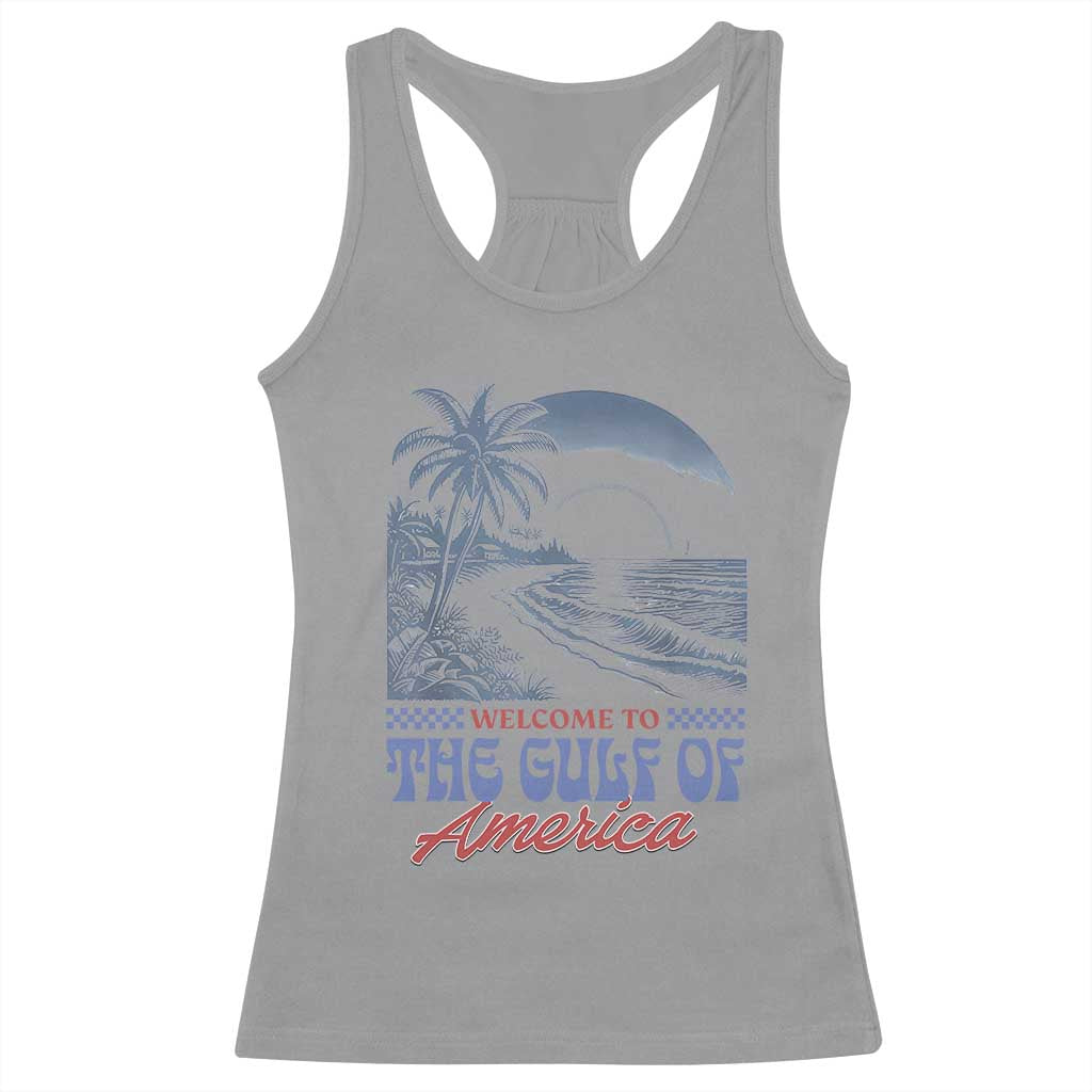 Welcome To America's Gulf Racerback Tank Top Retro Vintage Beach TS02 Sport Gray Print Your Wear