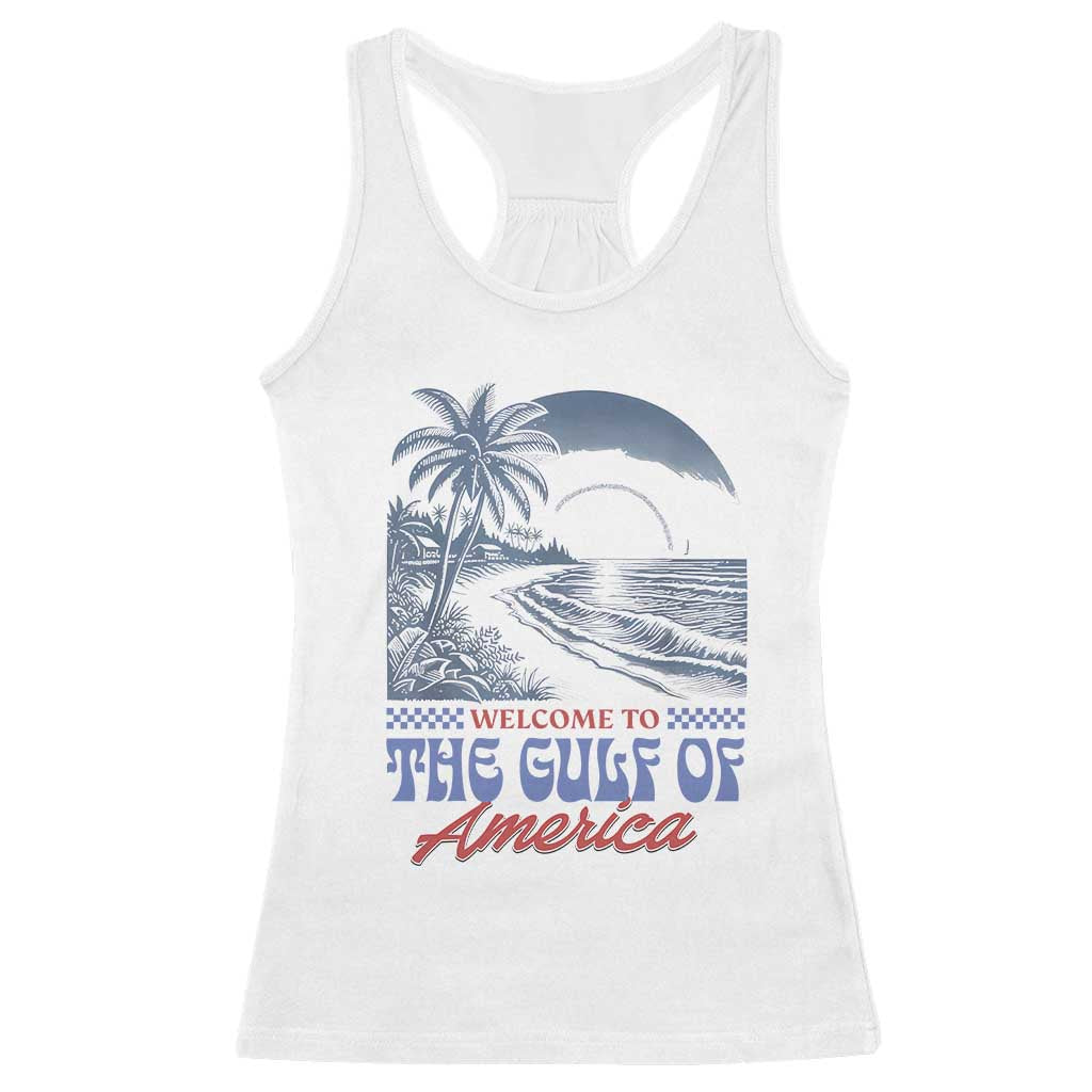 Welcome To America's Gulf Racerback Tank Top Retro Vintage Beach TS02 White Print Your Wear