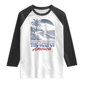 Welcome To America's Gulf Raglan Shirt Retro Vintage Beach TS02 White Black Print Your Wear