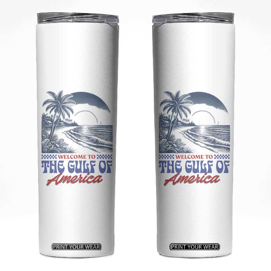Welcome To America's Gulf Skinny Tumbler Retro Vintage Beach TS02 White Print Your Wear