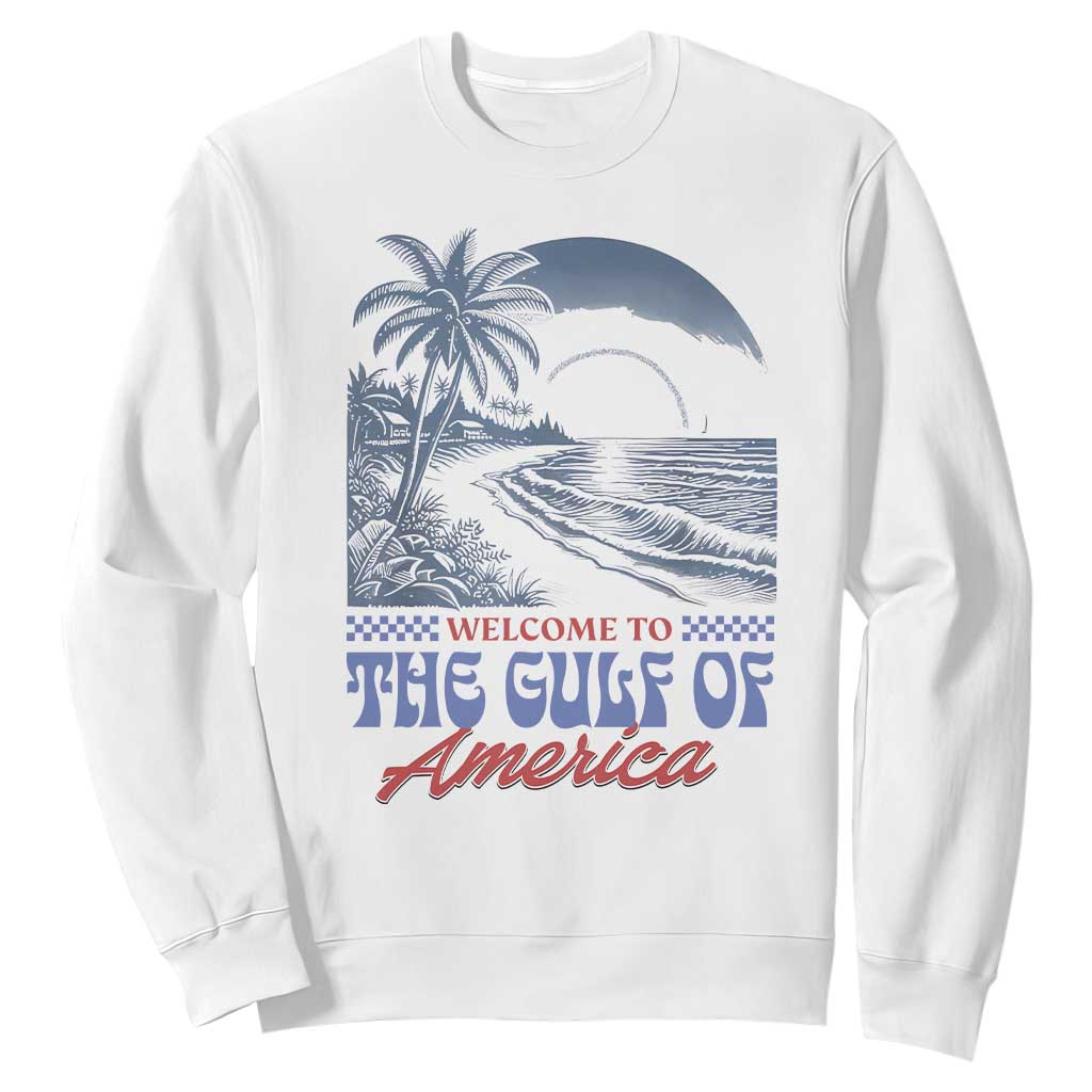 Welcome To America's Gulf Sweatshirt Retro Vintage Beach TS02 White Print Your Wear