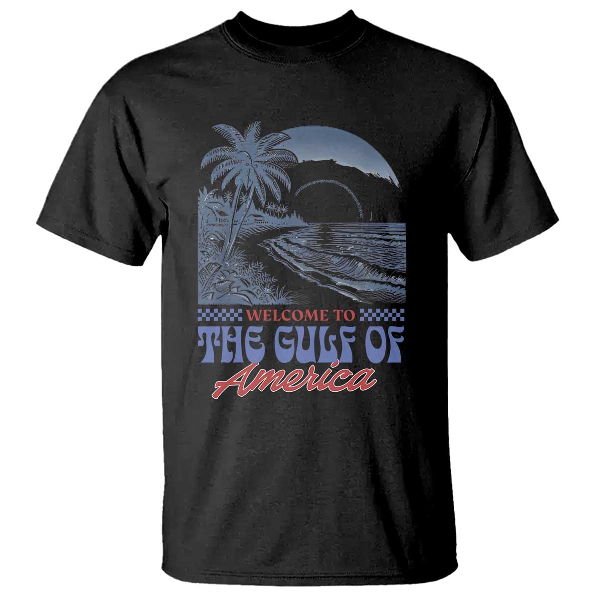 Welcome To America's Gulf T Shirt Retro Vintage Beach TS02 Black Print Your Wear