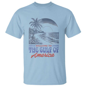 Welcome To America's Gulf T Shirt Retro Vintage Beach TS02 Light Blue Print Your Wear