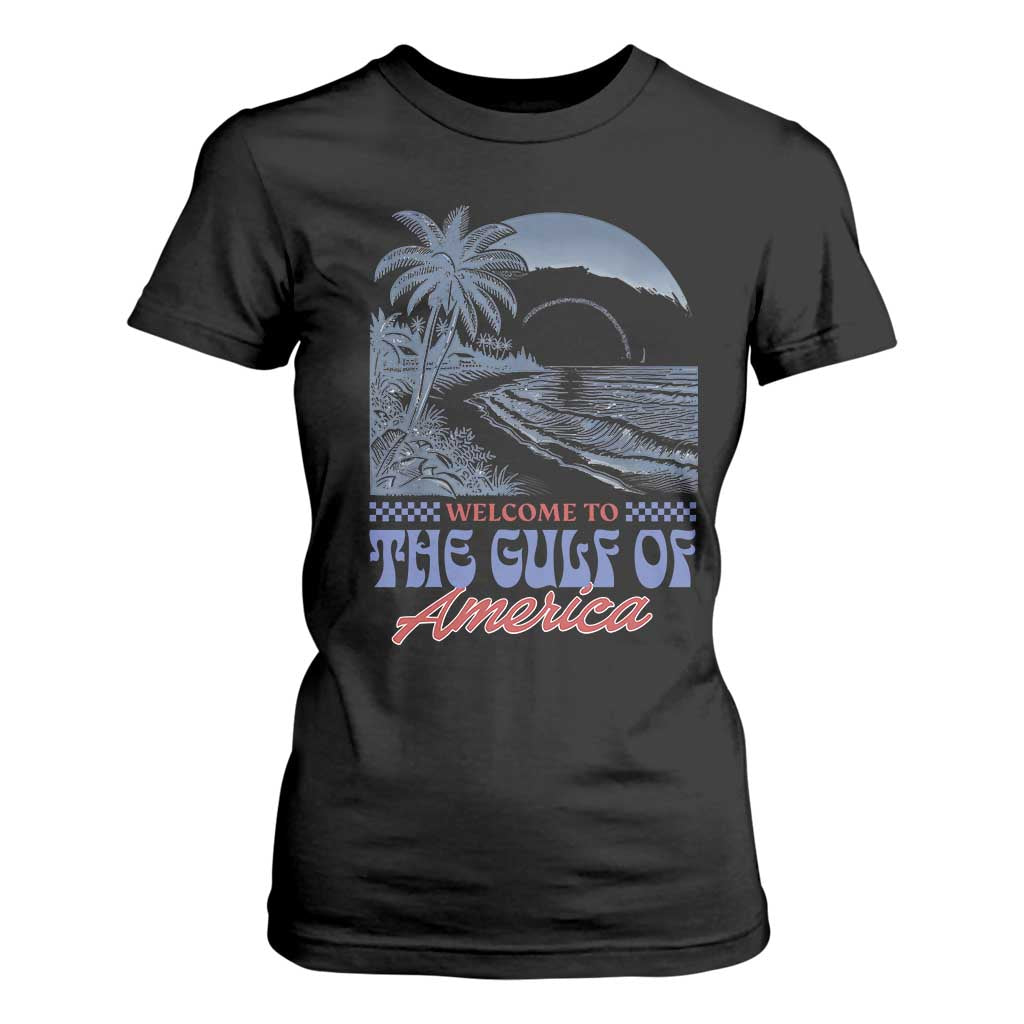 Welcome To America's Gulf T Shirt For Women Retro Vintage Beach TS02 Black Print Your Wear