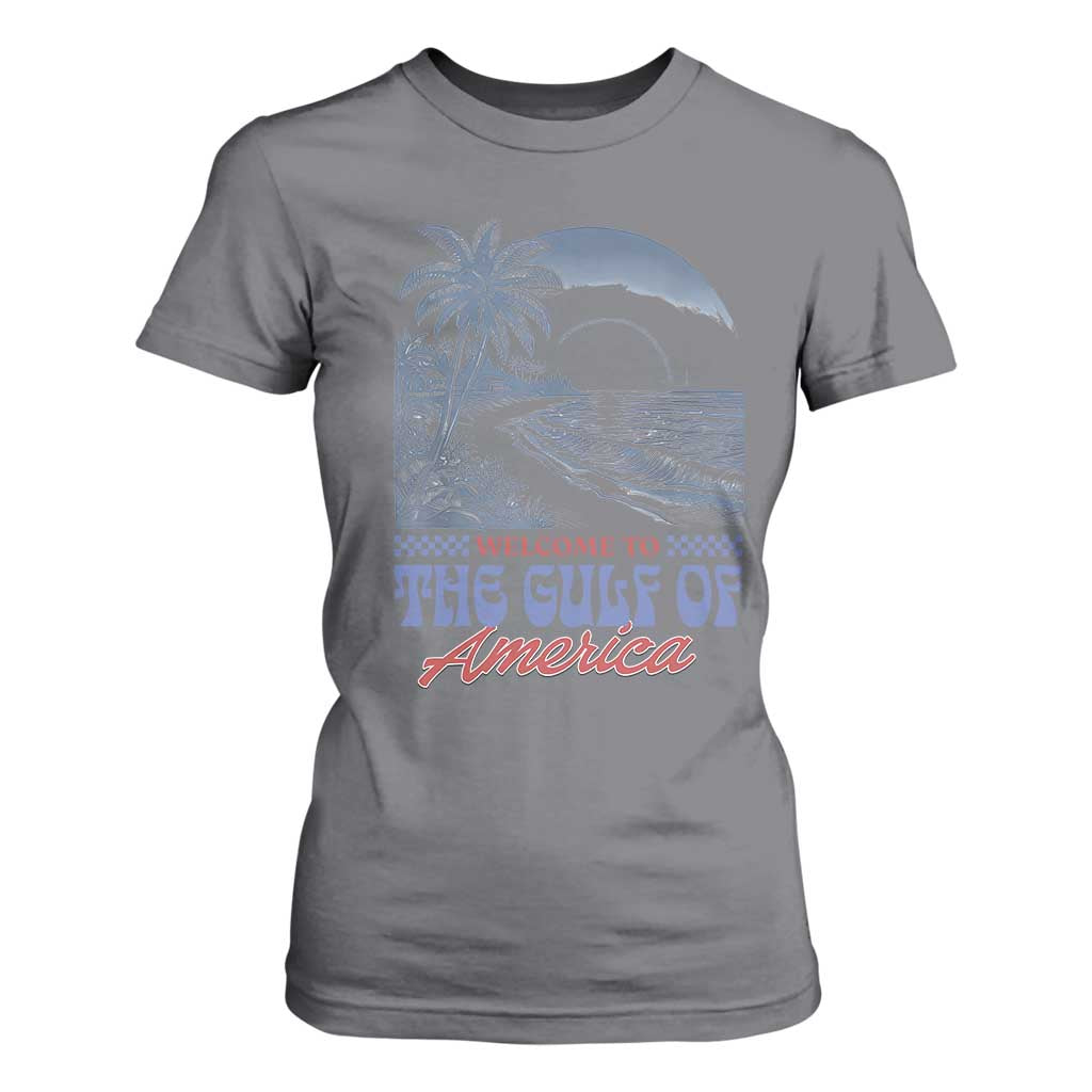 Welcome To America's Gulf T Shirt For Women Retro Vintage Beach TS02 Charcoal Print Your Wear