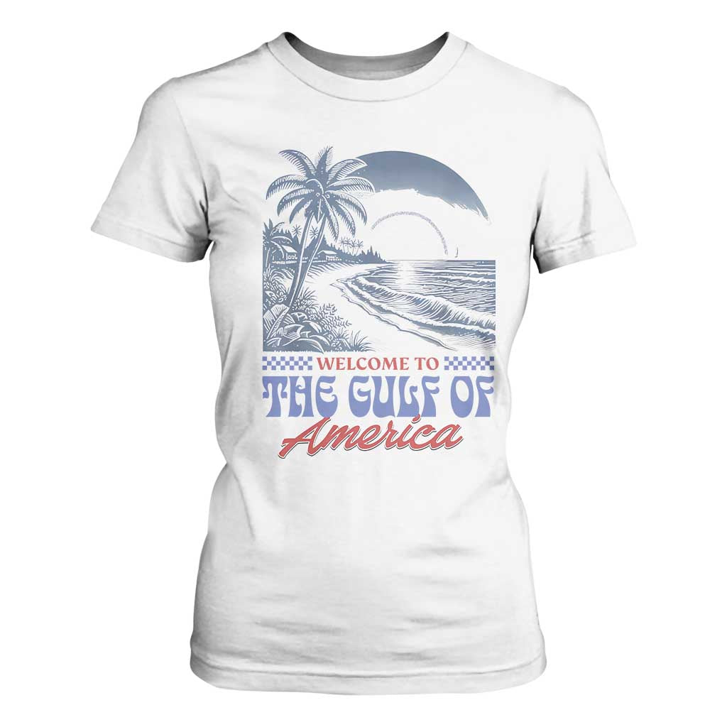 Welcome To America's Gulf T Shirt For Women Retro Vintage Beach TS02 White Print Your Wear