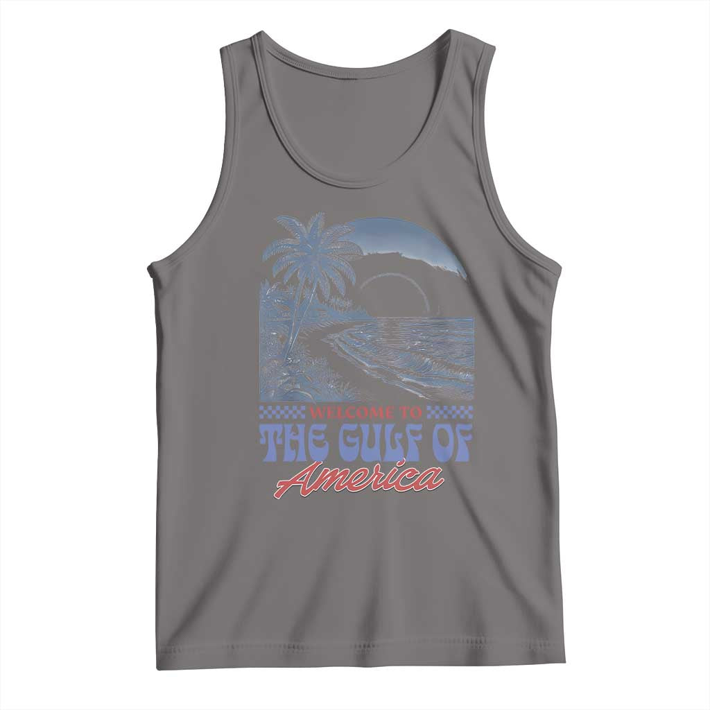 Welcome To America's Gulf Tank Top Retro Vintage Beach TS02 Deep Heather Print Your Wear