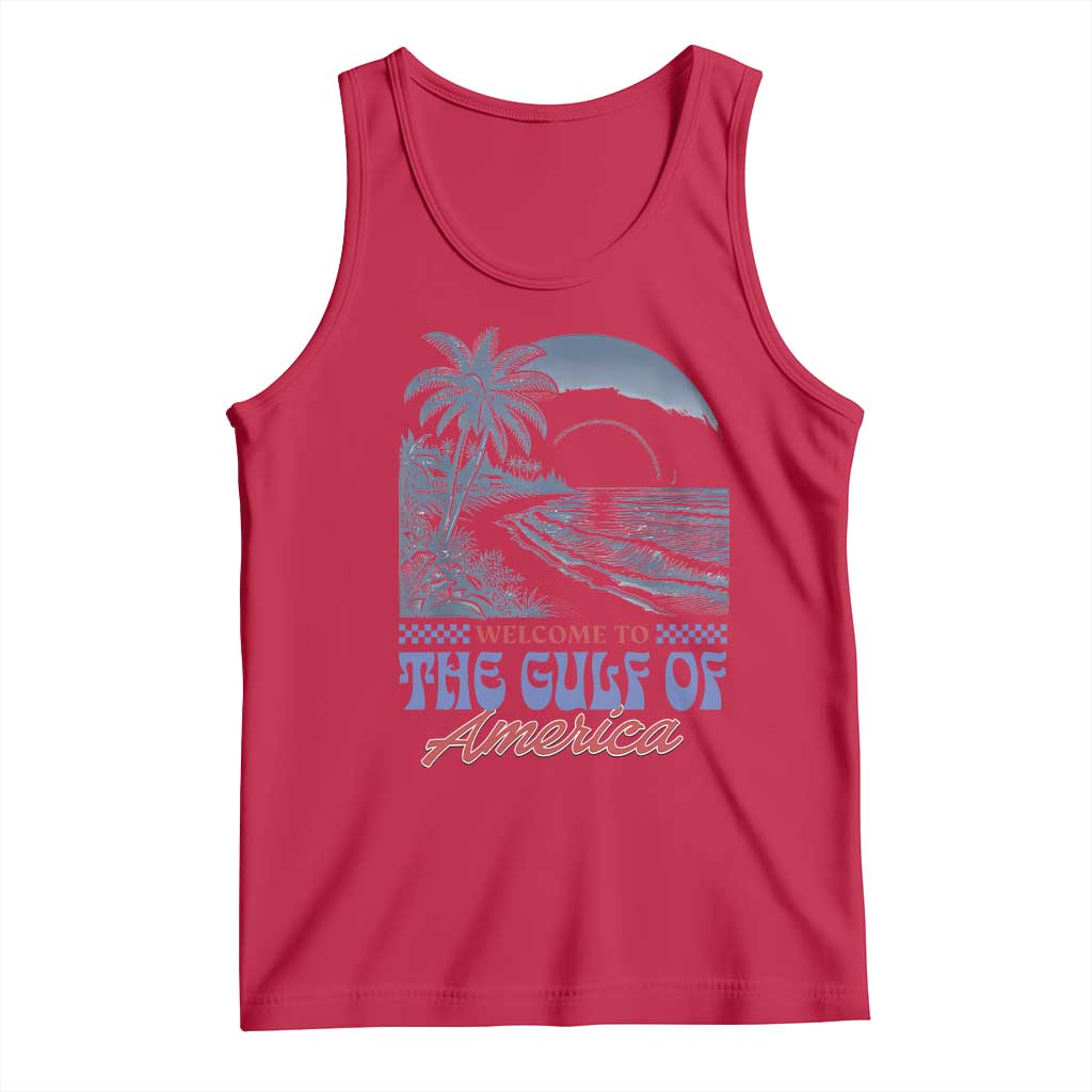 Welcome To America's Gulf Tank Top Retro Vintage Beach TS02 Red Print Your Wear
