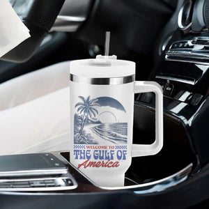 Welcome To America's Gulf Tumbler With Handle Retro Vintage Beach TS02 Print Your Wear