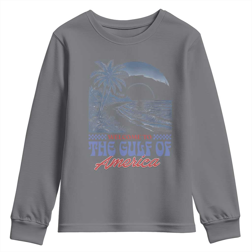Welcome To America's Gulf Youth Sweatshirt Retro Vintage Beach TS02 Charcoal Print Your Wear