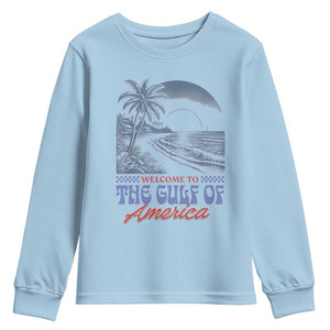 Welcome To America's Gulf Youth Sweatshirt Retro Vintage Beach TS02 Light Blue Print Your Wear
