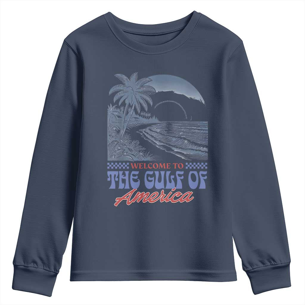 Welcome To America's Gulf Youth Sweatshirt Retro Vintage Beach TS02 Navy Print Your Wear
