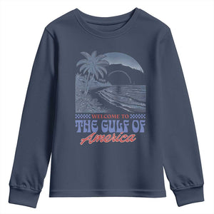 Welcome To America's Gulf Youth Sweatshirt Retro Vintage Beach TS02 Navy Print Your Wear