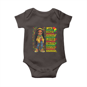I Am Black Child Baby Onesie Locd Girl African American Pride Black History Month TS02 Dark Chocolate Print Your Wear