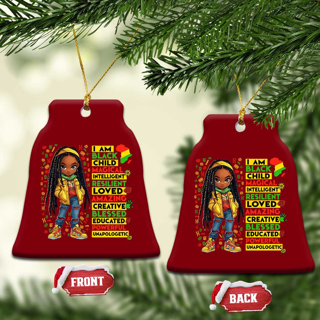 I Am Black Child Ceramic Ornament Locd Girl African American Pride Black History Month TS02 Print Your Wear