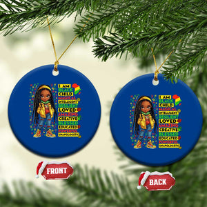 I Am Black Child Ceramic Ornament Locd Girl African American Pride Black History Month TS02 1pc Blue Print Your Wear