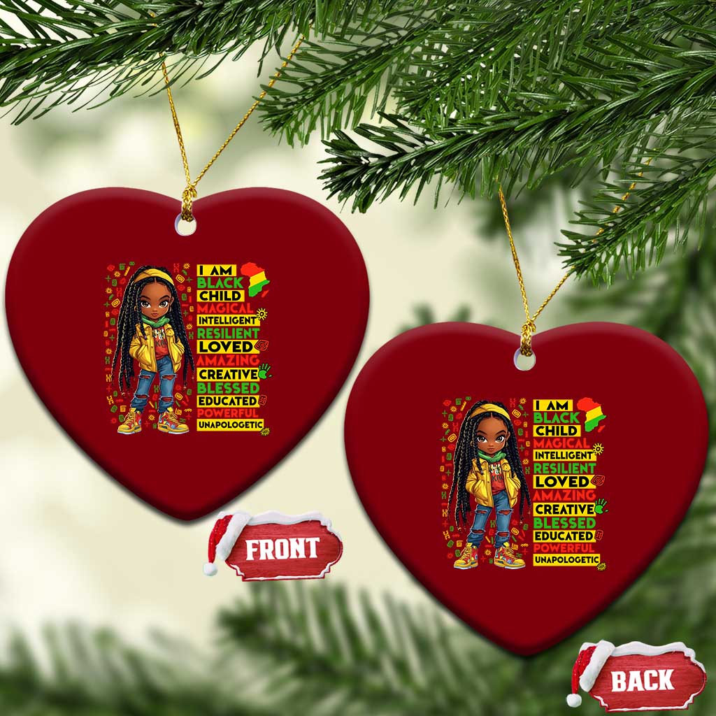 I Am Black Child Ceramic Ornament Locd Girl African American Pride Black History Month TS02 Print Your Wear