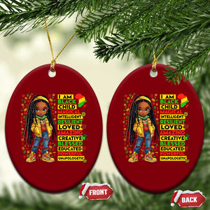 I Am Black Child Ceramic Ornament Locd Girl African American Pride Black History Month TS02 Print Your Wear