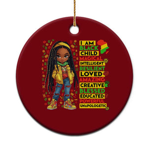 I Am Black Child Ceramic Ornament Locd Girl African American Pride Black History Month TS02 1pc Red Print Your Wear
