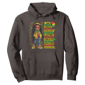 I Am Black Child Hoodie Locd Girl African American Pride Black History Month TS02 Dark Chocolate Print Your Wear