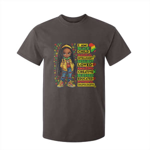 I Am Black Child T Shirt For Kid Locd Girl African American Pride Black History Month TS02 Dark Chocolate Print Your Wear