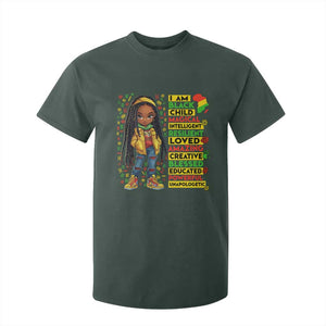 I Am Black Child T Shirt For Kid Locd Girl African American Pride Black History Month TS02 Dark Forest Green Print Your Wear