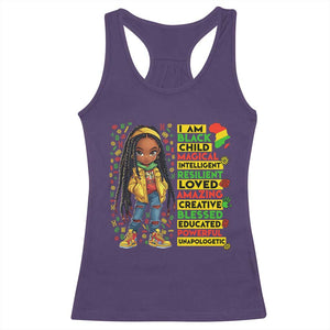I Am Black Child Racerback Tank Top Locd Girl African American Pride Black History Month TS02 Purple Print Your Wear