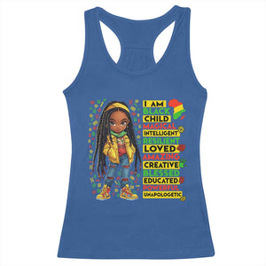 I Am Black Child Racerback Tank Top Locd Girl African American Pride Black History Month TS02 Royal Blue Print Your Wear