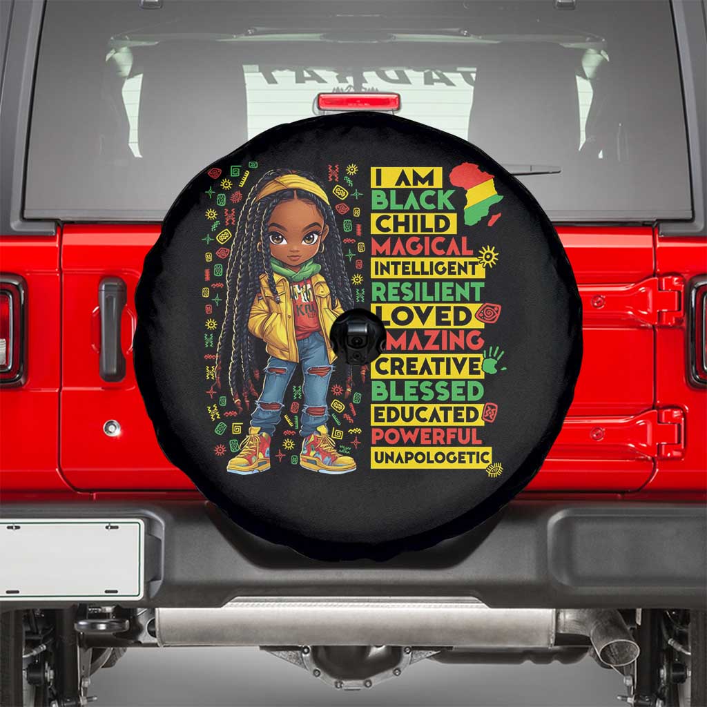 I Am Black Child Spare Tire Cover Locd Girl African American Pride Black History Month TS02 Black Print Your Wear