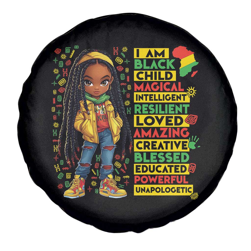 I Am Black Child Spare Tire Cover Locd Girl African American Pride Black History Month TS02 Print Your Wear