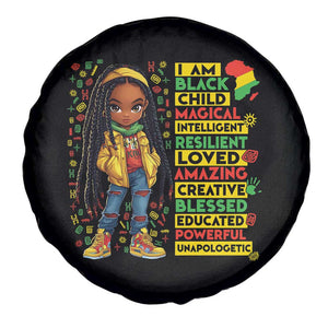 I Am Black Child Spare Tire Cover Locd Girl African American Pride Black History Month TS02 Print Your Wear