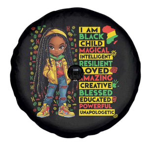 I Am Black Child Spare Tire Cover Locd Girl African American Pride Black History Month TS02 Print Your Wear