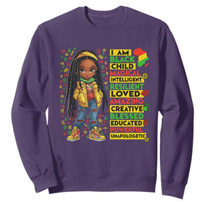 I Am Black Child Sweatshirt Locd Girl African American Pride Black History Month TS02 Purple Print Your Wear