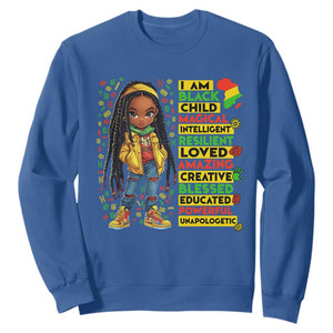 I Am Black Child Sweatshirt Locd Girl African American Pride Black History Month TS02 Royal Blue Print Your Wear