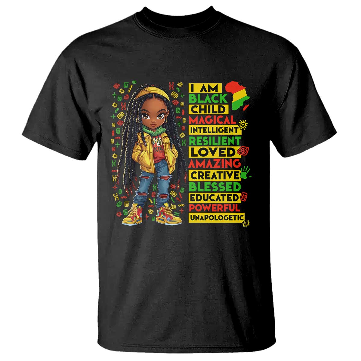 I Am Black Child T Shirt Locd Girl African American Pride Black History Month TS02 Black Print Your Wear