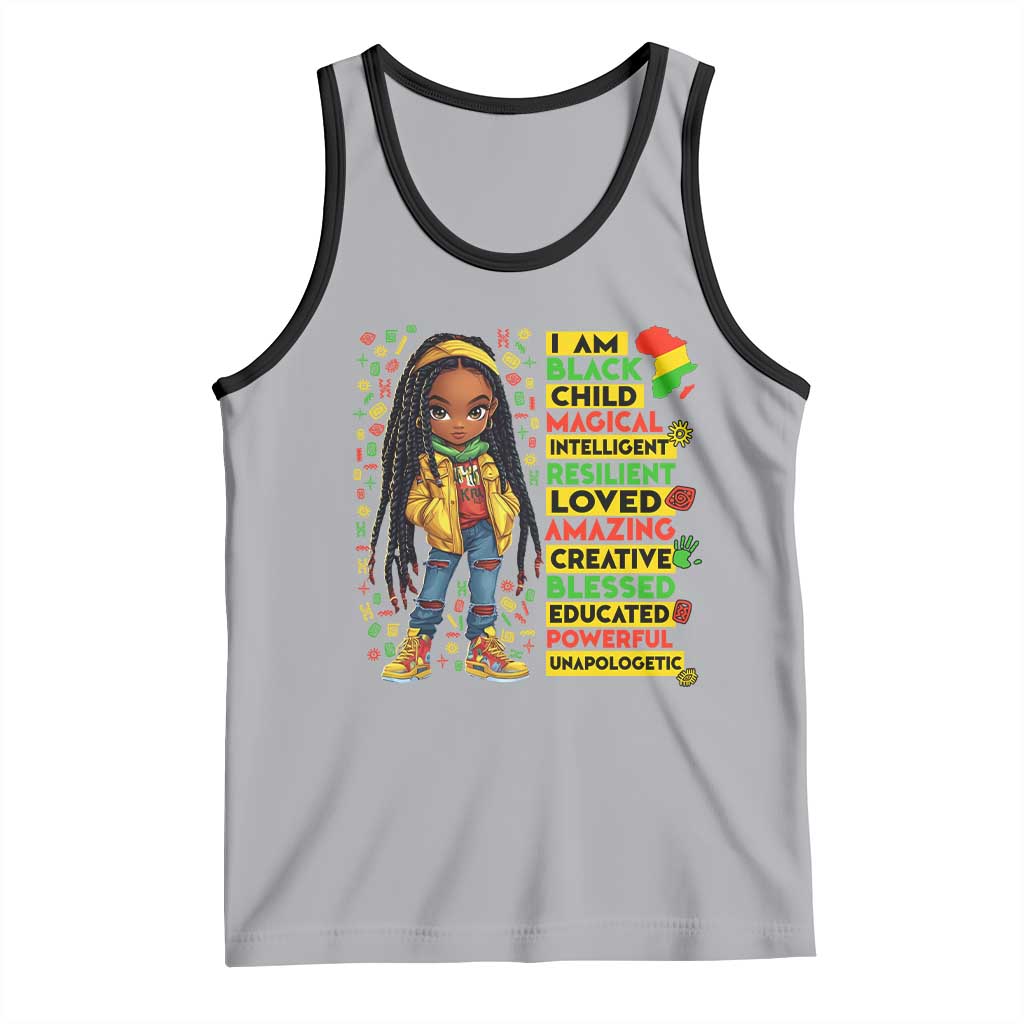 I Am Black Child Tank Top Locd Girl African American Pride Black History Month TS02 Athletic Heather Black Print Your Wear