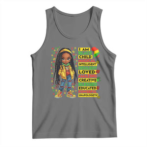 I Am Black Child Tank Top Locd Girl African American Pride Black History Month TS02 Black Heather Print Your Wear