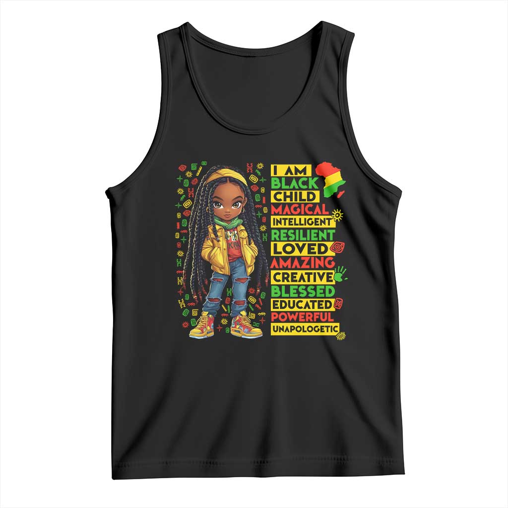 I Am Black Child Tank Top Locd Girl African American Pride Black History Month TS02 Black Print Your Wear