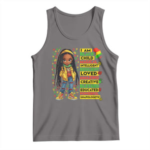 I Am Black Child Tank Top Locd Girl African American Pride Black History Month TS02 Deep Heather Print Your Wear