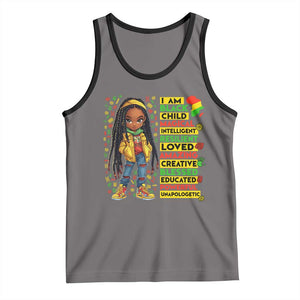I Am Black Child Tank Top Locd Girl African American Pride Black History Month TS02 Deep Heather Black Print Your Wear