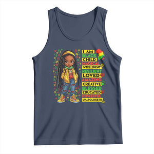 I Am Black Child Tank Top Locd Girl African American Pride Black History Month TS02 Navy Print Your Wear
