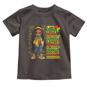 I Am Black Child Toddler T Shirt Locd Girl African American Pride Black History Month TS02 Dark Chocolate Print Your Wear
