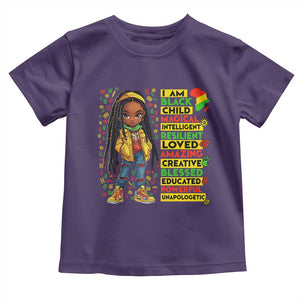 I Am Black Child Toddler T Shirt Locd Girl African American Pride Black History Month TS02 Purple Print Your Wear