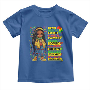 I Am Black Child Toddler T Shirt Locd Girl African American Pride Black History Month TS02 Royal Blue Print Your Wear