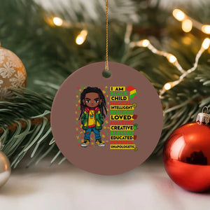 I Am Black Child Ceramic Ornament Locd Boy African American Pride Black History Month TS02 1pc Mocha Print Your Wear