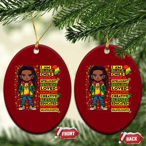 I Am Black Child Ceramic Ornament Locd Boy African American Pride Black History Month TS02 Print Your Wear