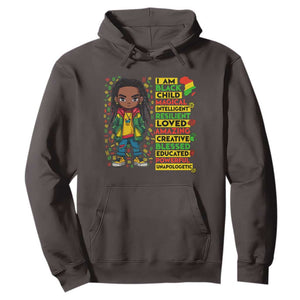 I Am Black Child Hoodie Locd Boy African American Pride Black History Month TS02 Dark Chocolate Print Your Wear